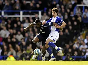 Birmingham V Everton Prints: Ridgewell vs. Yakubu: Intense Action in Birmingham vs