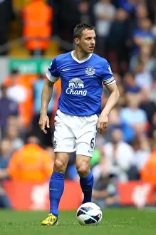 Liverpool 0 V Everton 0 : Anfield : 05-05-2013 Prints: Rivalry Unyielding: Phil Jagielka's Defiant Stand in the 0-0 Liverpool vs