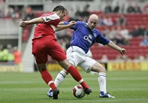 Middlesbrough v Everton Gallery: The Riverside Stadium - Lee Carsley of Everton in action with Mark Viduka of Middlesbrough