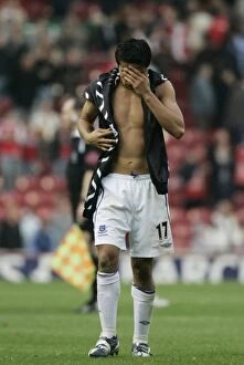 Images Dated 14th October 2006: The Riverside Stadium - Tim Cahill of Everton looks dejected at fulltime
