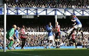 Evertonselection Prints: Robert Huth Scores the Opener: Everton vs Stoke City - Barclays Premier League Soccer