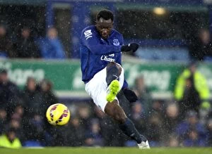Images Dated 26th December 2014: Romelu Lukaku in Action: Everton vs Stoke City, Goodison Park - Premier League Thriller