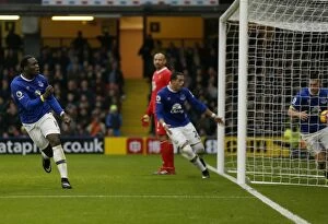 Images Dated 10th December 2016: Romelu Lukaku Scores Everton's Second Goal Against Watford at Vicarage Road
