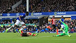 Soccer Football Prints: Romelu Lukaku Scores Everton's Second Goal Against Sunderland at Goodison Park