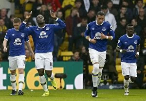 Watford v Everton - Vicarage Road Collection: Romelu Lukaku Scores First Goal: Everton's Premier League Victory at Watford's Vicarage Road