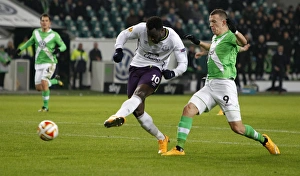 Framed Print : Romelu Lukaku Scores First Goal: Everton's Europa League Triumph vs. VfL Wolfsburg