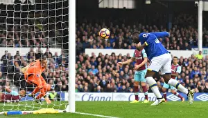 Soccer Football Prints: Romelu Lukaku Scores First Goal: Everton's Victory at Goodison Park vs