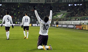 Framed Print : Romelu Lukaku Scores Historic First Goal for Everton in Europa League: VfL Wolfsburg vs Everton (UEFA Europa League - Group H) Framed Print : Romelu Lukaku Scores Historic First Goal for Everton in Europa League: VfL Wolfsburg vs Everton (UEFA Europa League - Group H)