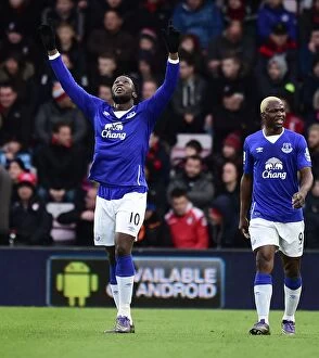 Images Dated 28th November 2015: Romelu Lukaku Scores His Second Goal: Everton's Victory at AFC Bournemouth's Vitality Stadium