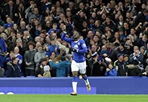 Images Dated 28th December 2015: Romelu Lukaku Scores His Second Goal: Everton FC's Triumph Over Stoke City in the Barclays Premier