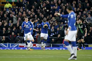 Everton V Stoke City - Goodison Park Prints: Romelu Lukaku Scores the Thriller: Everton's First Goal Wins Against Stoke City (BPL)