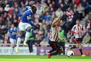 Sunderland 0 V Everton 1 : Stadium Of Light : 12-04-2014 Prints: Romelu Lukaku Scores the Winning Goal for Everton against Sunderland at Stadium of Light (12-04-2014)