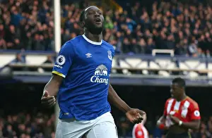 Framed Print : Romelu Lukaku's Brace: Everton Takes 2-0 Lead Against Sunderland (Premier League, Goodison Park) Framed Print : Romelu Lukaku's Brace: Everton Takes 2-0 Lead Against Sunderland (Premier League, Goodison Park)