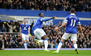 Everton 3 V Arsenal 0 : Goodison Park : 06-04-2014 Prints: Romelu Lukaku's Double: Everton's Triumph over Arsenal (3-0) in the Barclays Premier League (06-04-2014)