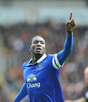 Images Dated 11th May 2014: Romelu Lukaku's Double: Everton's Victory Celebration vs. Hull City (11-05-2014)