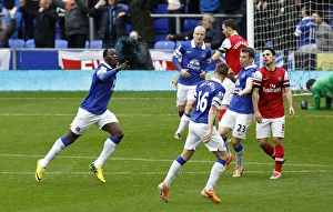 Everton 3 V Arsenal 0 : Goodison Park : 06-04-2014 Prints: Romelu Lukaku's Double Strike: Everton's Triumphant 3-0 Victory over Arsenal (06-04-2014)