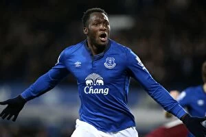 FA Cup - Third Round - Everton v West Ham United - Goodison Park Collection: Romelu Lukaku's FA Cup Goal Celebration: Everton's Thriller at Goodison Park