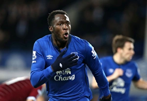 FA Cup - Third Round - Everton V West Ham United - Goodison Park Prints: Romelu Lukaku's FA Cup Goal: Everton's First at Goodison Park vs West Ham United (Third Round)
