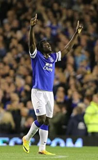 Images Dated 30th September 2013: Romelu Lukaku's Hat-Trick: Everton's Triumph Over Newcastle United (30-09-2013)