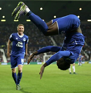 Images Dated 28th September 2015: Romelu Lukaku's Hat-Trick: Everton's Triumph Over West Bromwich Albion in the Premier League