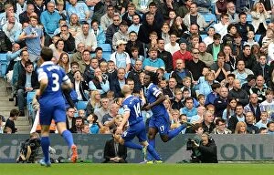 Images Dated 5th October 2013: Romelu Lukaku's Strike: Everton's First Goal vs. Manchester City (5-10-2013, Etihad Stadium)