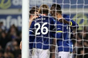 Emirates FA Cup - Third Round - Everton v Leicester City - Goodison Park Collection: Romelu Lukaku's Thrilling FA Cup Goal Celebration: Everton vs. Leicester at Goodison Park
