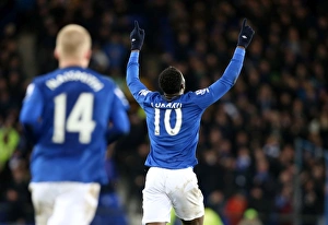 Framed Print : Romelu Lukaku's Thrilling FA Cup Goal and Euphoric Celebration: Everton's First at Goodison Park vs. West Ham United Framed Print : Romelu Lukaku's Thrilling FA Cup Goal and Euphoric Celebration: Everton's First at Goodison Park vs. West Ham United