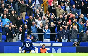 Soccer Football Prints: Rooney's Strike: Everton's First Goal vs Stoke City at Goodison Park