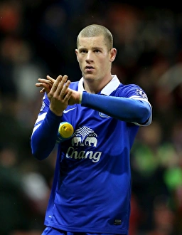Stoke City 1 V Everton 1 : Britannia Stadium : 01-01-2014 Prints: Ross Barkley Acknowledges Fans: Everton Holds Stoke City to a Draw (01-01-2014)
