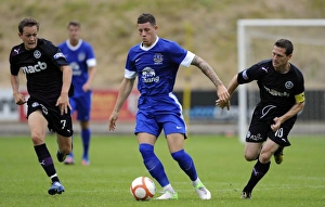 Season 2012-13 Prints: Ross Barkley Leads Everton Reserves in Pre-Season Friendly against Partick Thistle at Firhill Stadium