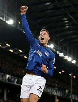 Images Dated 15th March 2015: Ross Barkley Scores Third Goal: Everton's Triumph Over Newcastle United in Barclays Premier League