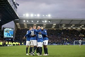 Images Dated 15th March 2015: Ross Barkley Scores Third: Everton's Triumph over Newcastle United at Goodison Park