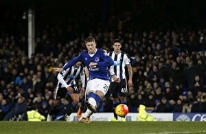 Images Dated 3rd February 2016: Ross Barkley Strikes Back: Everton's Second Goal vs. Newcastle United at Goodison Park