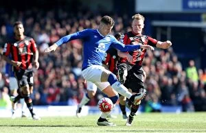Images Dated 30th April 2016: Ross Barkley vs Matt Ritchie: Battle for Ball in Everton vs AFC Bournemouth Premier League Clash