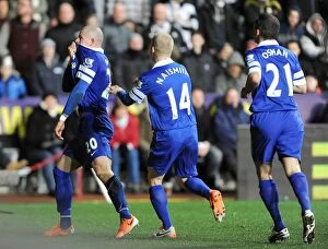 Images Dated 22nd December 2013: Ross Barkley's Brilliant Brace: Everton's Thrilling 2-1 Victory Over Swansea City (December 22)