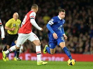 Images Dated 8th December 2013: Ross Barkley's Determined Advance: Arsenal vs. Everton, 1-1 Stalemate at Emirates Stadium