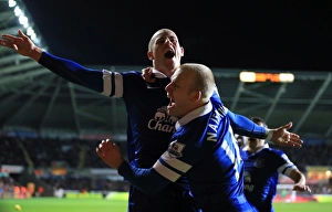 Swansea City 1 V Everton 2 : Liberty Stadium : 22-12-2013 Prints: Ross Barkley's Double Stunner: Thrilling 2-1 Win for Everton over Swansea City (December 22)