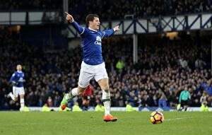 Images Dated 4th February 2017: Ross Barkley's Sixth Goal Celebration: Everton Crushes AFC Bournemouth in Premier League