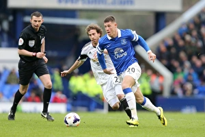 Everton 3 V Swansea City 2 : Goodison Park : 22-03-2014 Prints: Ross Barkley's Skillful Outmaneuver of Jose Canas: Everton's Victory Over Swansea City (22-03-2014)