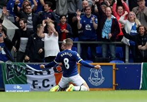 Images Dated 13th August 2016: Ross Barkley's Thrilling Goal: Everton Takes the Lead Against Tottenham Hotspur at Goodison Park