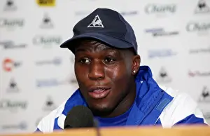 Player Feature Prints: Royston Drente's Welcome to Everton: New Signing Press Conference at Finch Farm