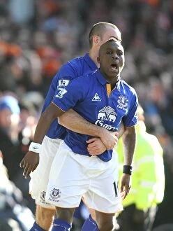 Images Dated 18th February 2012: Royston Drenthe Scores First FA Cup Goal for Everton Against Blackpool at Goodison Park
