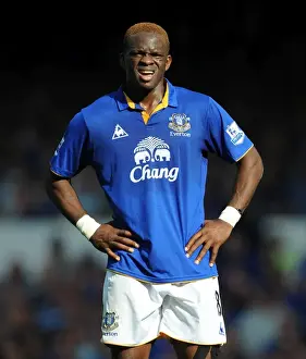 01 October 2011 Everton V Liverpool Prints: Saha's Determined Showdown: Everton vs Liverpool Rivalry at Goodison Park (October 2011)