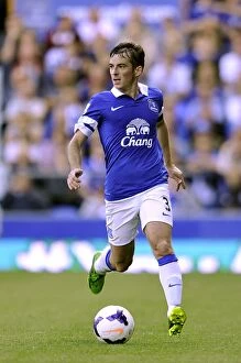 Images Dated 24th August 2013: A Scoreless Battle at Goodison Park: Everton vs. West Bromwich Albion - Leighton Baines Leadership