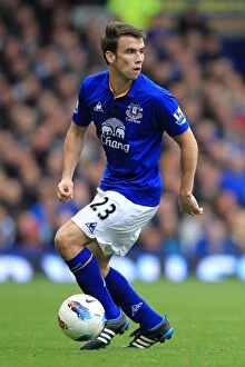 Images Dated 29th October 2011: Seamus Coleman in Action: Everton vs Manchester United, Barclays Premier League at Goodison Park