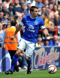 Images Dated 14th July 2012: Seamus Coleman in Action: Everton's Pre-Season Victory over Morecambe at Globe Arena
