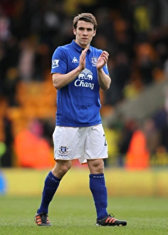 07 April 2012 V Norwich City, Carrow Road Prints: Seamus Coleman, Everton