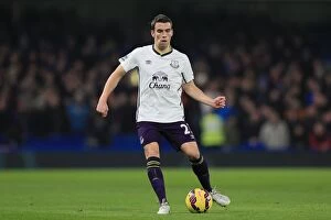 Images Dated 11th February 2015: Seamus Coleman of Everton Facing Off Against Chelsea at Stamford Bridge - Barclays Premier League