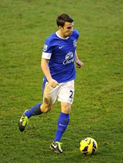 Images Dated 12th January 2013: Seamus Coleman at Goodison Park: Everton vs Swansea City, 0-0 Stalemate (January 12, 2013)