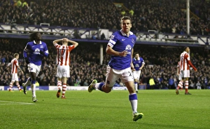 Everton 4 V Stoke City 0 : Goodison Park : 30-11-2013 Prints: Seamus Coleman Scores His Second Goal: Everton's Victory Against Stoke City at Goodison Park